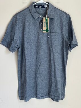 Tailor Vintage NWT Men's Large Polo Shirt Golf Heather Gray Blue SS NWT $88
